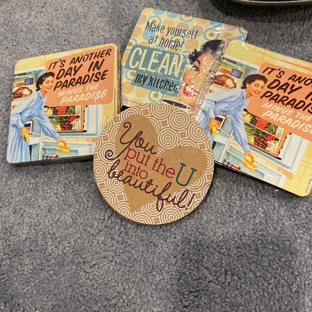 Assorted coasters
